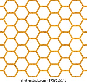 Seamless Honeycomb Pattern. Hexagon vector texture background