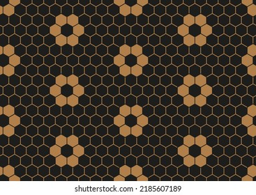 Seamless honeycomb pattern. Vector background hexagonal grid