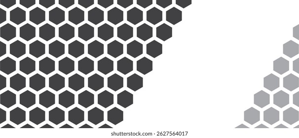Pacote de vetor de padrão de favo de mel sem costura - Fundo de grade hexágono geométrico em amarelo, preto e cinza para apicultura e design
