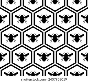 Seamless Honeycomb Shape Motifs Pattern, Beehive or Bee House Form, can use for Decoration, Ornate, Carpet Pattern, Fashion, Fabric, Textile, Tile, Mosaic, Wallpaper, Wrapping Cover, Background, etc.