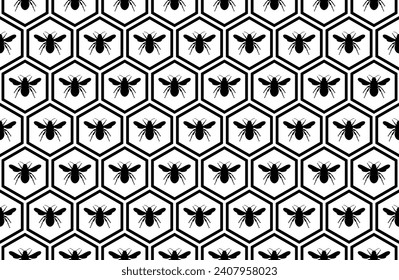 Seamless Honeycomb Shape Motifs Pattern, Beehive or Bee House Form, can use for Decoration, Ornate, Carpet Pattern, Fashion, Fabric, Textile, Tile, Mosaic, Wallpaper, Wrapping Cover, Background, etc.