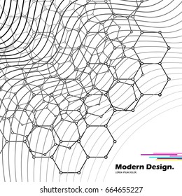 Seamless honeycomb structure. Vector illustration. Monochrome background.