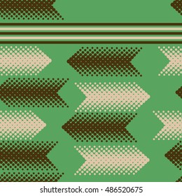 Seamless horizontal arrows  pattern with stripes .