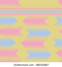 Seamless horizontal arrows  pattern with stripes .