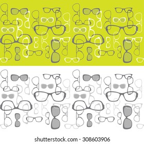 Seamless horizontal background with glasses silhouettes.