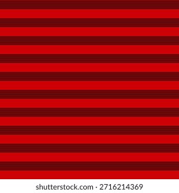 Seamless Horizontal Black Thin Stripes on Red Background Pattern.