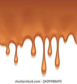 Seamless horizontal border, Caramel drips