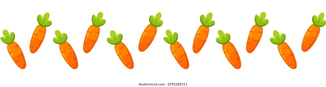 Seamless horizontal border with carrots	