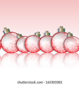 Seamless horizontal border of Christmas balls. Vector illustration.