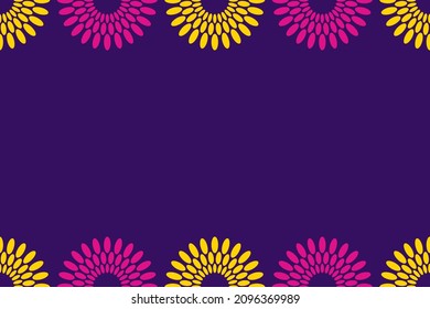 Seamless horizontal border pattern with circles, round shapes. African fashion vector pattern. Bright colors. Textile, fashion pattern. Color illustration. Space for text. Vector color background.