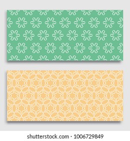 Seamless horizontal borders with repeating line texture. Geometric seamless lace patterns collection for banners, greeting cards or birthday invitations. Ethnic arabic, indian, turkish ornament