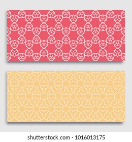 Seamless horizontal borders with repeating line texture. Geometric seamless lace patterns collection for banners, greeting cards or birthday invitations. Ethnic arabic, indian, turkish ornament