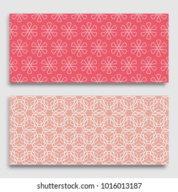 Seamless horizontal borders with repeating line texture. Geometric seamless lace patterns collection for banners, greeting cards or birthday invitations. Ethnic arabic, indian, turkish ornament