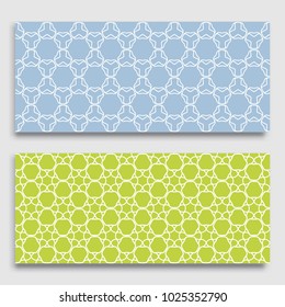 Seamless horizontal borders with repeating line texture. Geometric seamless lace patterns collection for banners, greeting cards or birthday invitations. Ethnic arabic, indian, turkish ornament