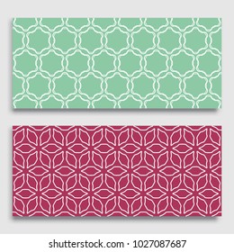 Seamless horizontal borders with repeating line texture. Geometric seamless lace patterns collection for banners, greeting cards or birthday invitations. Ethnic arabic, indian, turkish ornament