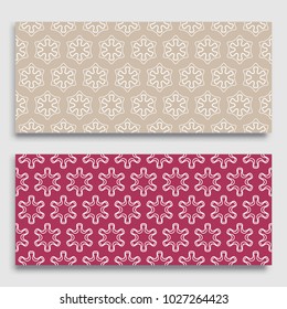 Seamless horizontal borders with repeating line texture. Geometric seamless lace patterns collection for banners, greeting cards or birthday invitations. Ethnic arabic, indian, turkish ornament