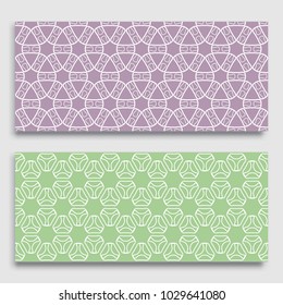 Seamless horizontal borders with repeating line texture. Geometric seamless lace patterns collection for banners, greeting cards or birthday invitations. Ethnic arabic, indian, turkish ornament