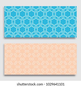 Seamless horizontal borders with repeating line texture. Geometric seamless lace patterns collection for banners, greeting cards or birthday invitations. Ethnic arabic, indian, turkish ornament