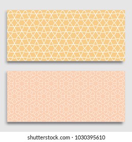 Seamless horizontal borders with repeating line texture. Geometric seamless lace patterns collection for banners, greeting cards or birthday invitations. Ethnic arabic, indian, turkish ornament