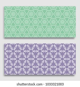 Seamless horizontal borders with repeating line texture. Geometric seamless lace patterns collection for banners, greeting cards or birthday invitations. Ethnic arabic, indian, turkish ornament