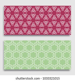 Seamless horizontal borders with repeating line texture. Geometric seamless lace patterns collection for banners, greeting cards or birthday invitations. Ethnic arabic, indian, turkish ornament