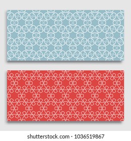 Seamless horizontal borders with repeating line texture. Geometric seamless lace patterns collection for banners, greeting cards or birthday invitations. Ethnic arabic, indian, turkish ornament