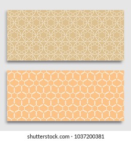 Seamless horizontal borders with repeating line texture. Geometric seamless lace patterns collection for banners, greeting cards or birthday invitations. Ethnic arabic, indian, turkish ornament