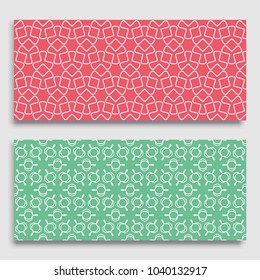 Seamless horizontal borders with repeating line texture. Geometric seamless lace patterns collection for banners, greeting cards or birthday invitations. Ethnic arabic, indian, turkish ornament