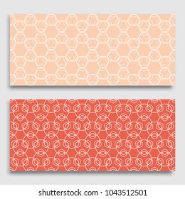 Seamless horizontal borders with repeating line texture. Geometric seamless lace patterns collection for banners, greeting cards or birthday invitations. Ethnic arabic, indian, turkish ornament