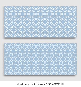 Seamless horizontal borders with repeating line texture. Geometric seamless lace patterns collection for banners, greeting cards or birthday invitations. Ethnic arabic, indian, turkish ornament