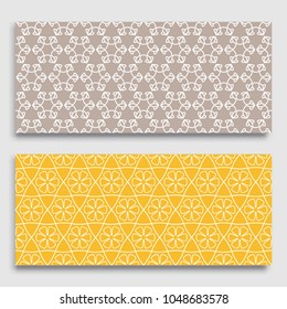 Seamless horizontal borders with repeating line texture. Geometric seamless lace patterns collection for banners, greeting cards or birthday invitations. Ethnic arabic, indian, turkish ornament