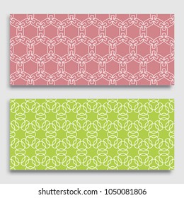 Seamless horizontal borders with repeating line texture. Geometric seamless lace patterns collection for banners, greeting cards or birthday invitations. Ethnic arabic, indian, turkish ornament