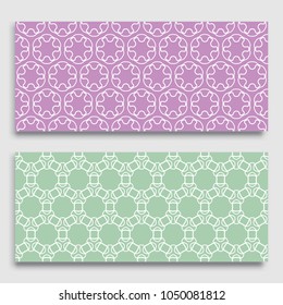 Seamless horizontal borders with repeating line texture. Geometric seamless lace patterns collection for banners, greeting cards or birthday invitations. Ethnic arabic, indian, turkish ornament