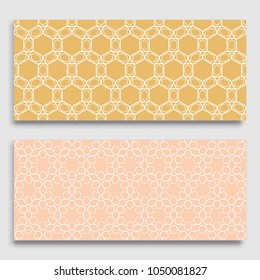 Seamless horizontal borders with repeating line texture. Geometric seamless lace patterns collection for banners, greeting cards or birthday invitations. Ethnic arabic, indian, turkish ornament