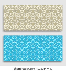 Seamless horizontal borders with repeating line texture. Geometric seamless lace patterns collection for banners, greeting cards or birthday invitations. Ethnic arabic, indian, turkish ornament