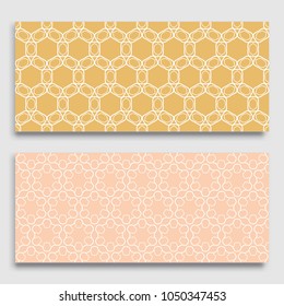 Seamless horizontal borders with repeating line texture. Geometric seamless lace patterns collection for banners, greeting cards or birthday invitations. Ethnic arabic, indian, turkish ornament