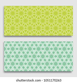 Seamless horizontal borders with repeating line texture. Geometric seamless lace patterns collection for banners, greeting cards or birthday invitations. Ethnic arabic, indian, turkish ornament