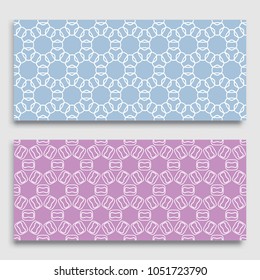 Seamless horizontal borders with repeating line texture. Geometric seamless lace patterns collection for banners, greeting cards or birthday invitations. Ethnic arabic, indian, turkish ornament