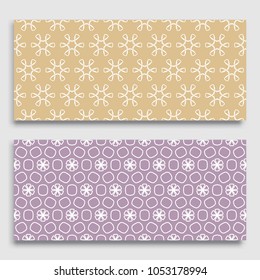 Seamless horizontal borders with repeating line texture. Geometric seamless lace patterns collection for banners, greeting cards or birthday invitations. Ethnic arabic, indian, turkish ornament