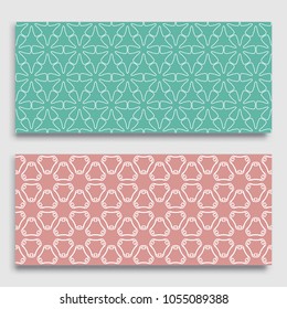 Seamless horizontal borders with repeating line texture. Geometric seamless lace patterns collection for banners, greeting cards or birthday invitations. Ethnic arabic, indian, turkish ornament