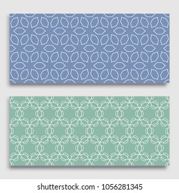 Seamless horizontal borders with repeating line texture. Geometric seamless lace patterns collection for banners, greeting cards or birthday invitations. Ethnic arabic, indian, turkish ornament
