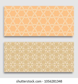 Seamless horizontal borders with repeating line texture. Geometric seamless lace patterns collection for banners, greeting cards or birthday invitations. Ethnic arabic, indian, turkish ornament