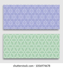 Seamless horizontal borders with repeating line texture. Geometric seamless lace patterns collection for banners, greeting cards or birthday invitations. Ethnic arabic, indian, turkish ornament