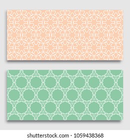 Seamless horizontal borders with repeating line texture. Geometric seamless lace patterns collection for banners, greeting cards or birthday invitations. Ethnic arabic, indian, turkish ornament