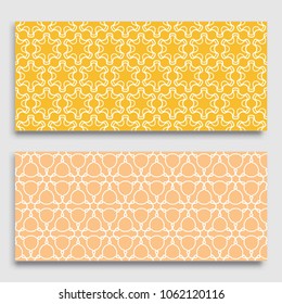 Seamless horizontal borders with repeating line texture. Geometric seamless lace patterns collection for banners, greeting cards or birthday invitations. Ethnic arabic, indian, turkish ornament