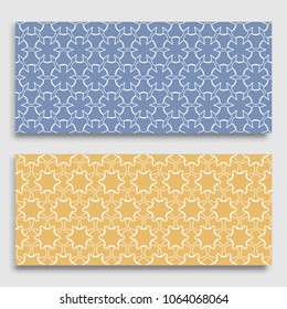 Seamless horizontal borders with repeating line texture. Geometric seamless lace patterns collection for banners, greeting cards or birthday invitations. Ethnic arabic, indian, turkish ornament