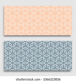 Seamless horizontal borders with repeating line texture. Geometric seamless lace patterns collection for banners, greeting cards or birthday invitations. Ethnic arabic, indian, turkish ornament