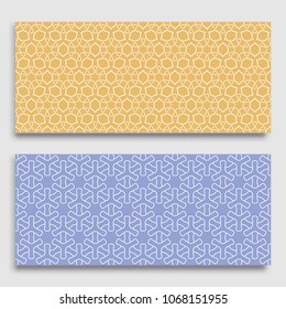 Seamless horizontal borders with repeating line texture. Geometric seamless lace patterns collection for banners, greeting cards or birthday invitations. Ethnic arabic, indian, turkish ornament