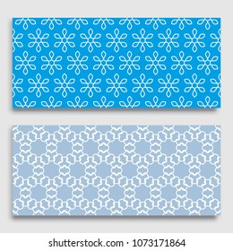 Seamless horizontal borders with repeating line texture. Geometric seamless lace patterns collection for banners, greeting cards or birthday invitations. Ethnic arabic, indian, turkish ornament