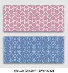 Seamless horizontal borders with repeating line texture. Geometric seamless lace patterns collection for banners, greeting cards or birthday invitations. Ethnic arabic, indian, turkish ornament